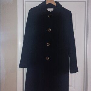 Anne Klein (black) Single Breasted Wool Coat